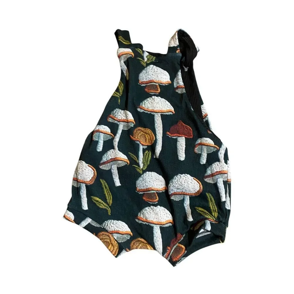 XO Aria baby green mushroom print Romper 18/24 months
